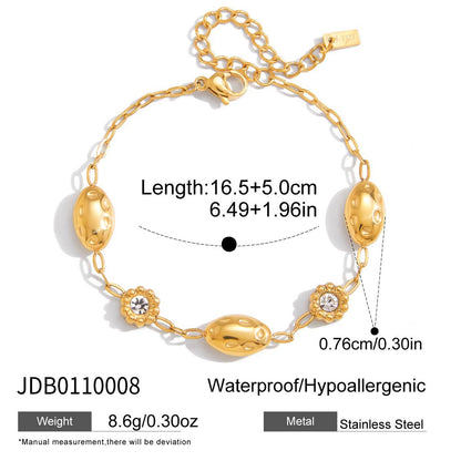 18K Gold Couture Ice Tennis Circle Chain Bracelet Stack