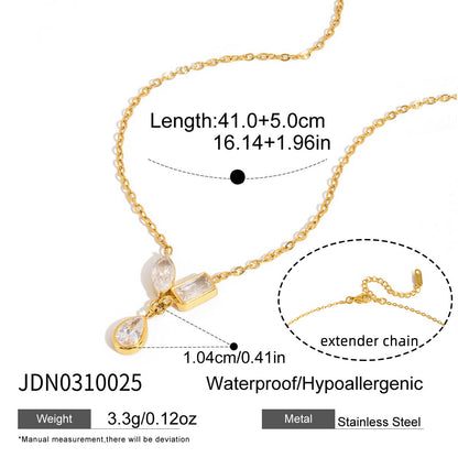 18K Gold Cherish Minimalist Bezel Dainty CZ Necklace
