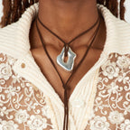 18K Gold Free Flow Geometric Statement Pendant Necklace