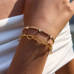 18K Gold Heartbreaker Heart Chain Tennis Dainty Chain Bracelet Stack