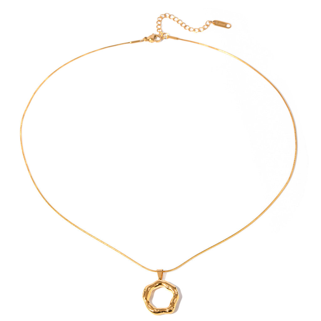 18K Gold Flow Bubble Pendant Necklace