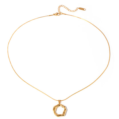 18K Gold Flow Bubble Pendant Necklace