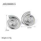 18K Gold Chic Swirl Statement Stud Earrings
