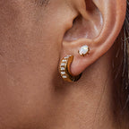 18K Gold Temptation Bling Small Hoop Huggie Earrings