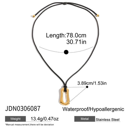 18K Gold Geometric Bubble Pendant Statement Necklace