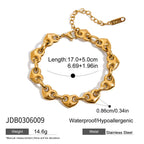 18K Gold Afternoon Tea Heart Chain Bracelet Stack