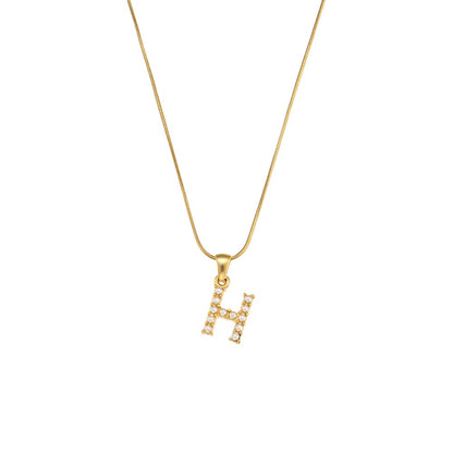 18K Gold Pearl Initial Pendant Necklace