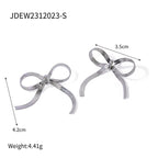 18K Gold Bow Dangle Earrings