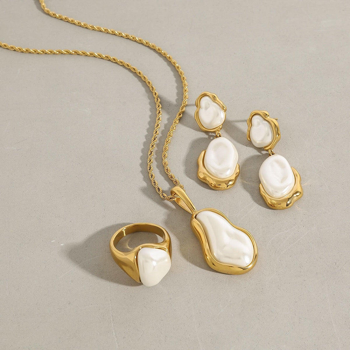 18K Gold Eternal Grace Baroque Pearl Dangle Earrings