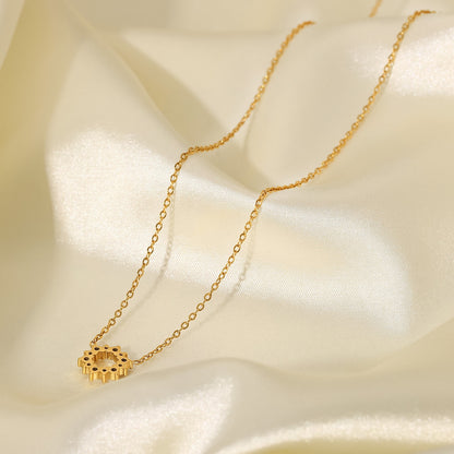 18K Gold Bling Blossom Ring Necklace