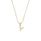 18K Gold Pearl Initial Pendant Necklace