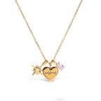 18K Gold Mom Heart Charm Necklace