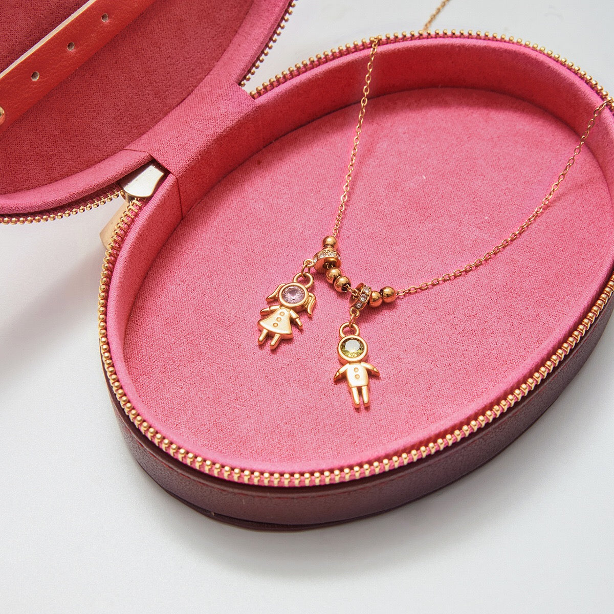 18K Gold Perfect for Mama Boy and Girl Charm Necklace