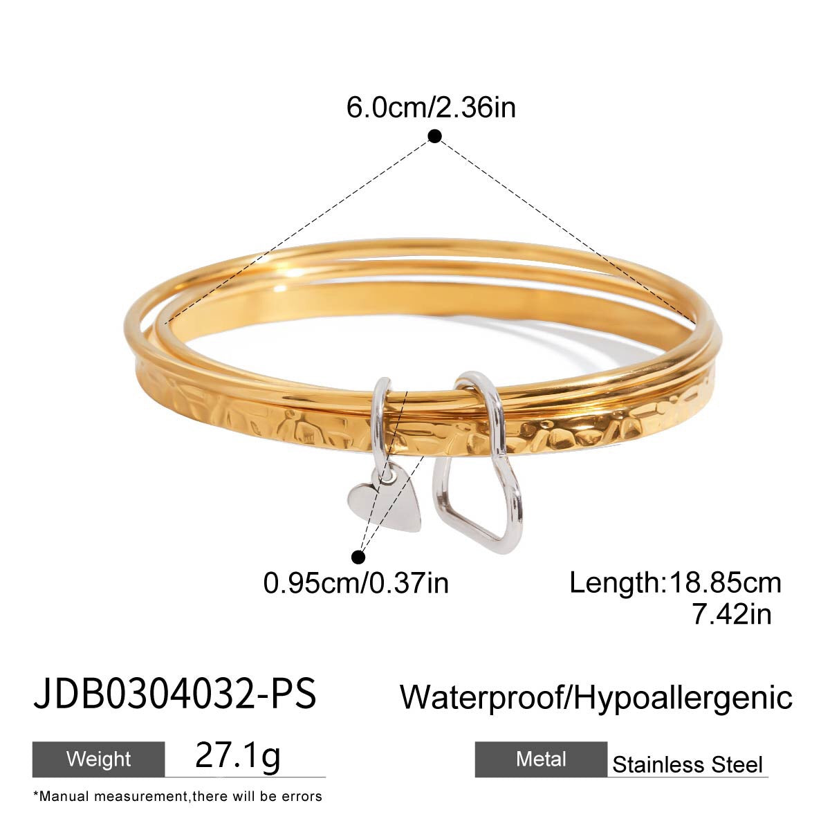 18K Gold and Silver Two Tone Spinelli Slim Bangle Bracelets Stack