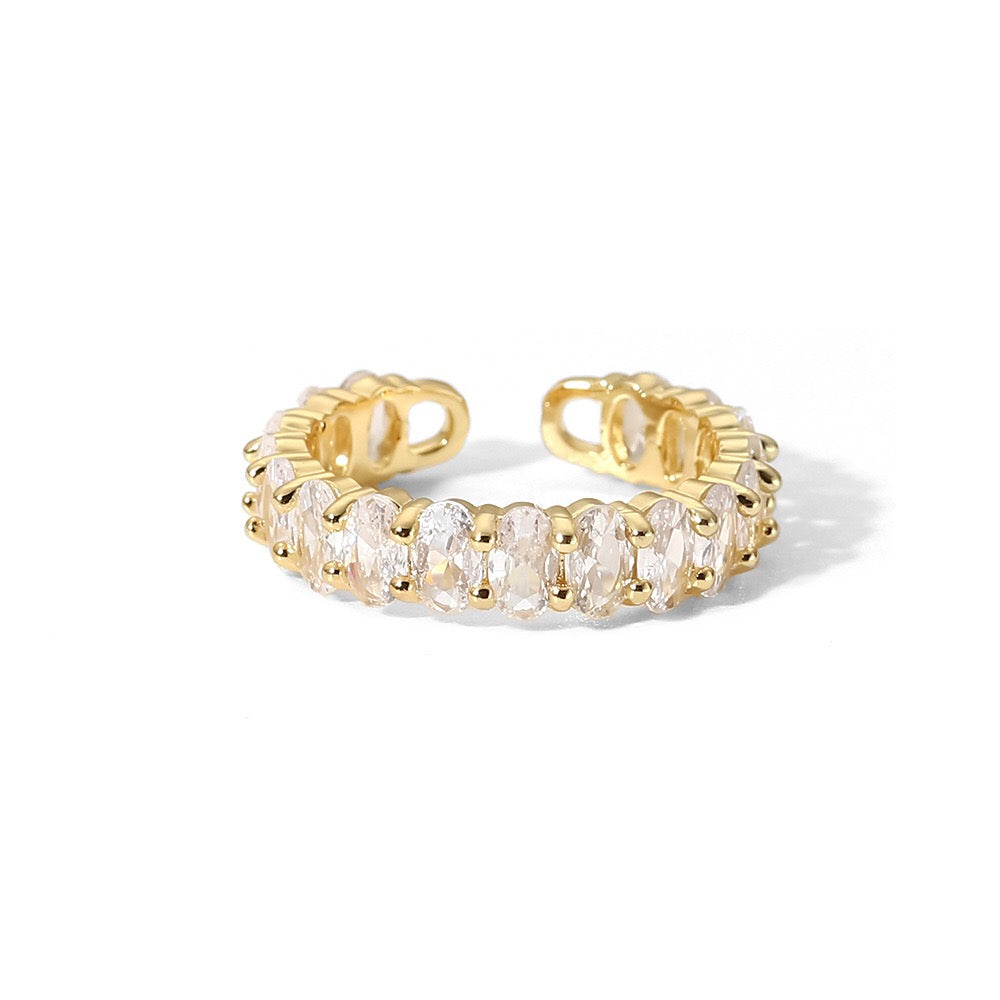 18K Gold Dazzle Bling Tennis Ring