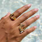 18K Gold Bling Horseshoe Statement Ring