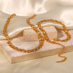 18K Gold Slim Watch Band Chain Bracelet