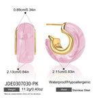 18K Gold Summer Gelato Chunky Hoop Huggie Earrings