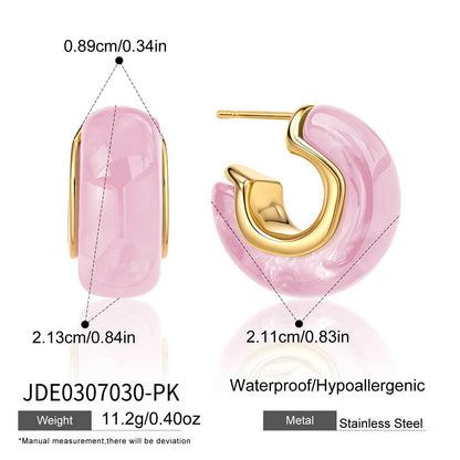 18K Gold Summer Gelato Chunky Hoop Huggie Earrings