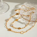 18K Gold Flower Paperclip Chain Bracelet