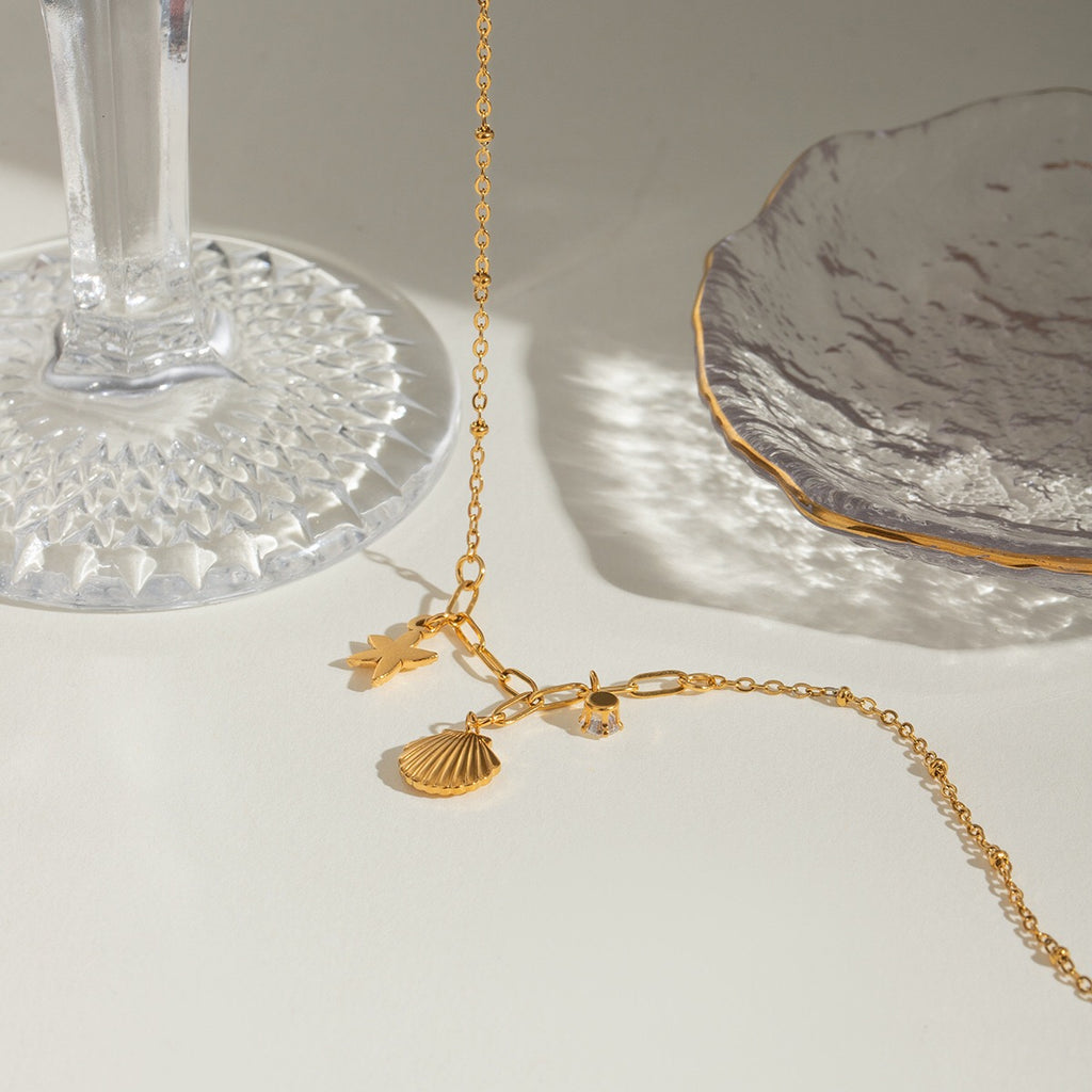 18K Gold Beach Vibe Charm Necklace
