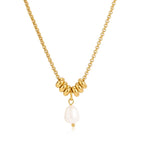 18K Gold Pearl Talk Simple Dainty Pendant Necklace