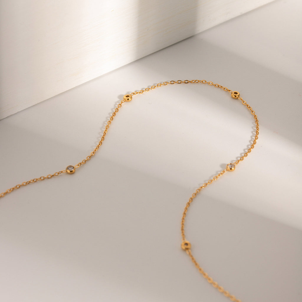 18K Gold Stars Align Chain Necklace
