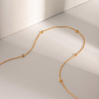 18K Gold Stars Align Chain Necklace