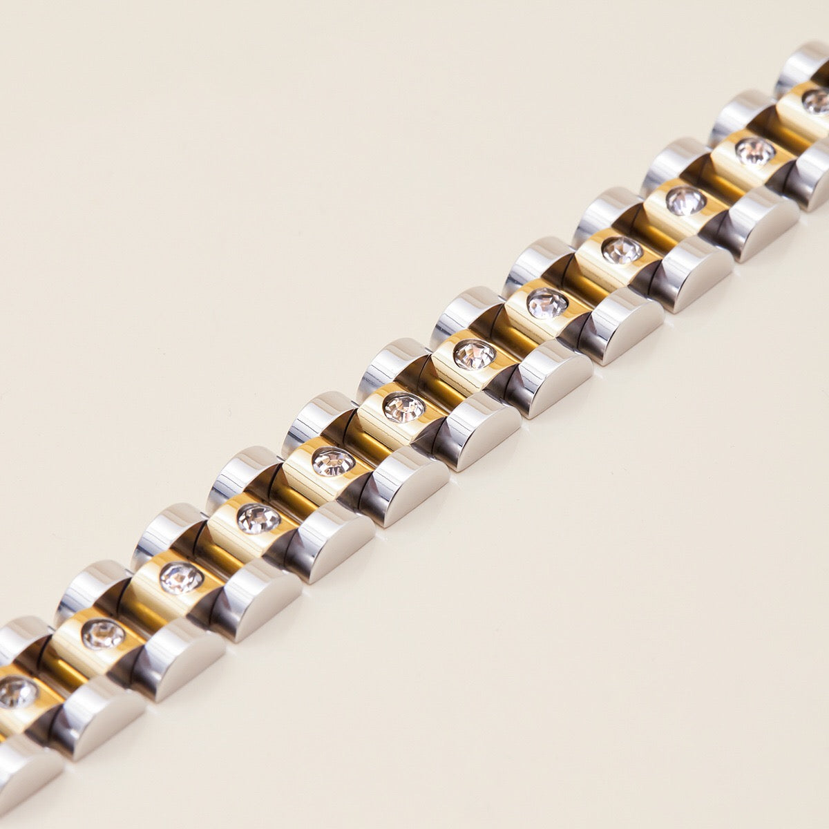 18K Gold Main Character Bling Watch Band Chain Bracelet