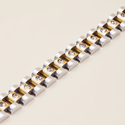 18K Gold Main Character Bling Watch Band Chain Bracelet