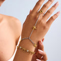 18K Gold Silver Two Tone Waterproof Starfish Hand Jewelry Chain Bracelet