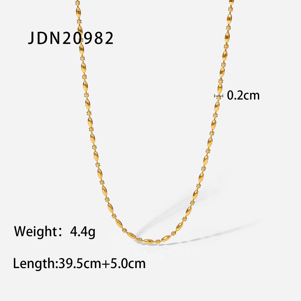 18K Gold Chic Beaded Chain Necklace