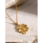 18K Gold Four Leaf Clover Necklace