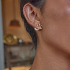 18K Gold Extra Bling Stud Earrings Ear Cuff Set