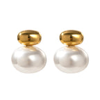 18K Gold Simple Luxury Pearl Stud Earrings