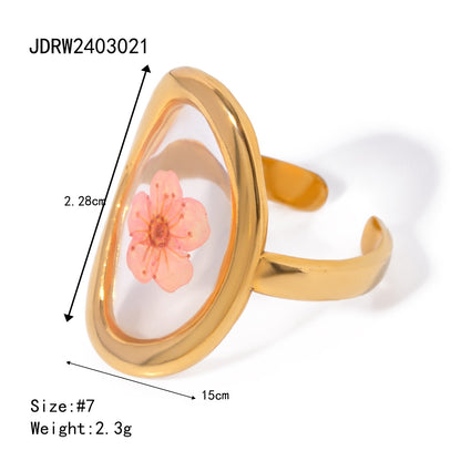 18K Gold Jelly Flower Statement Ring