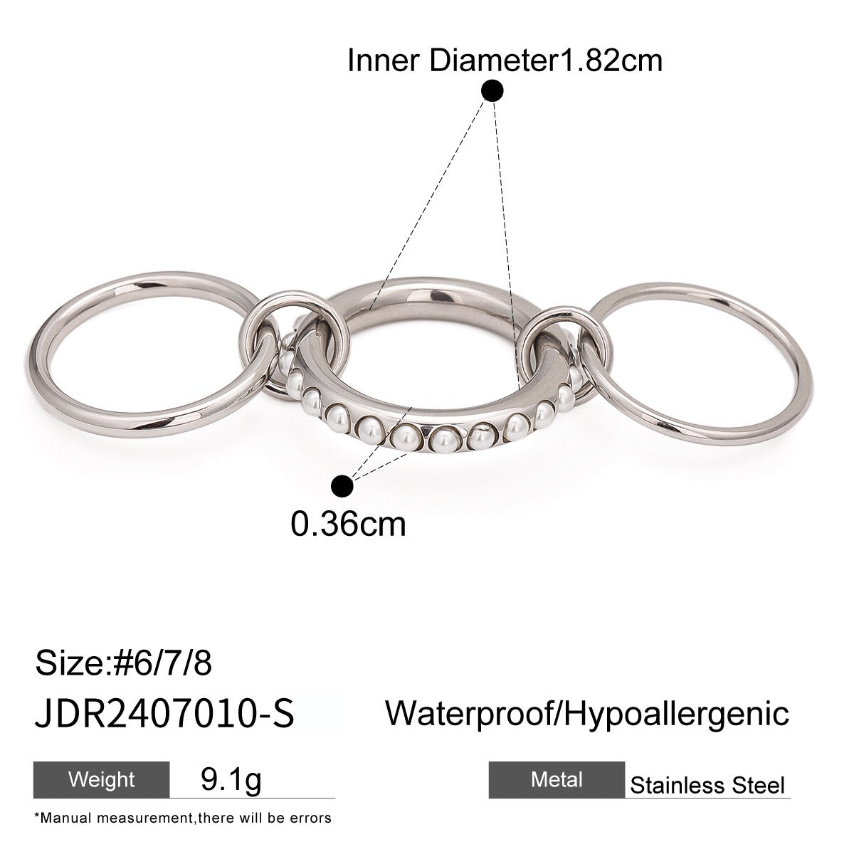 18K Gold Two Tone Connected Multi Layers Spinelli Stacking Rings