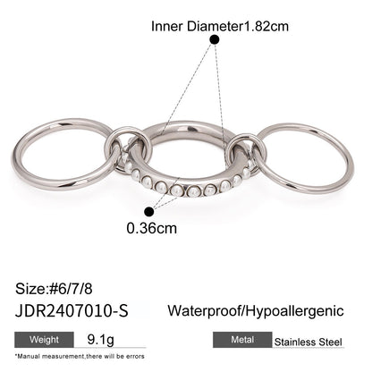 18K Gold Two Tone Connected Multi Layers Spinelli Stacking Rings