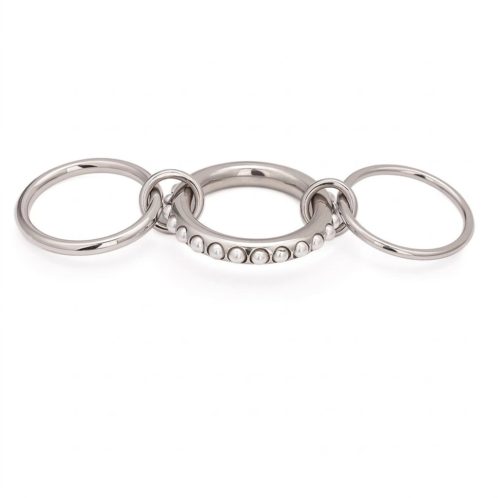 18K Gold Two Tone Connected Multi Layers Spinelli Stacking Rings