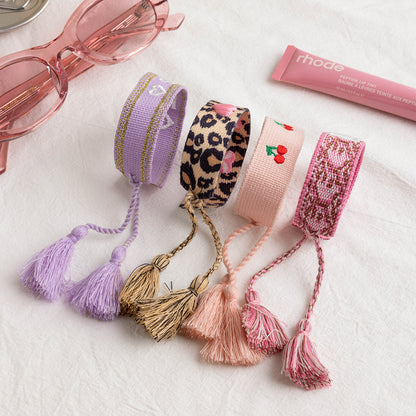 Clean Girl Pink Wristband Friendship Bracelet