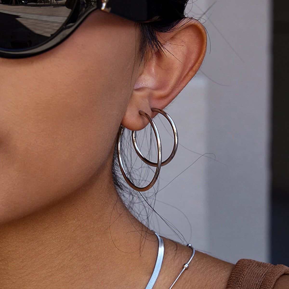 18K Gold and Silver Minimalist Essential Hoop Huggie Earrings