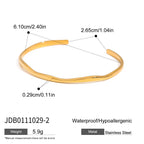 18K Gold Minimalist Edge Simple Wave Stacking Cuff Bangle Bracelet