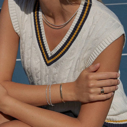 18K Gold Luxe Shine Dainty Tennis Chain Bracelet