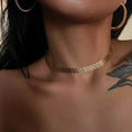 18K Gold Chic Watch Band Chain Choker Necklace