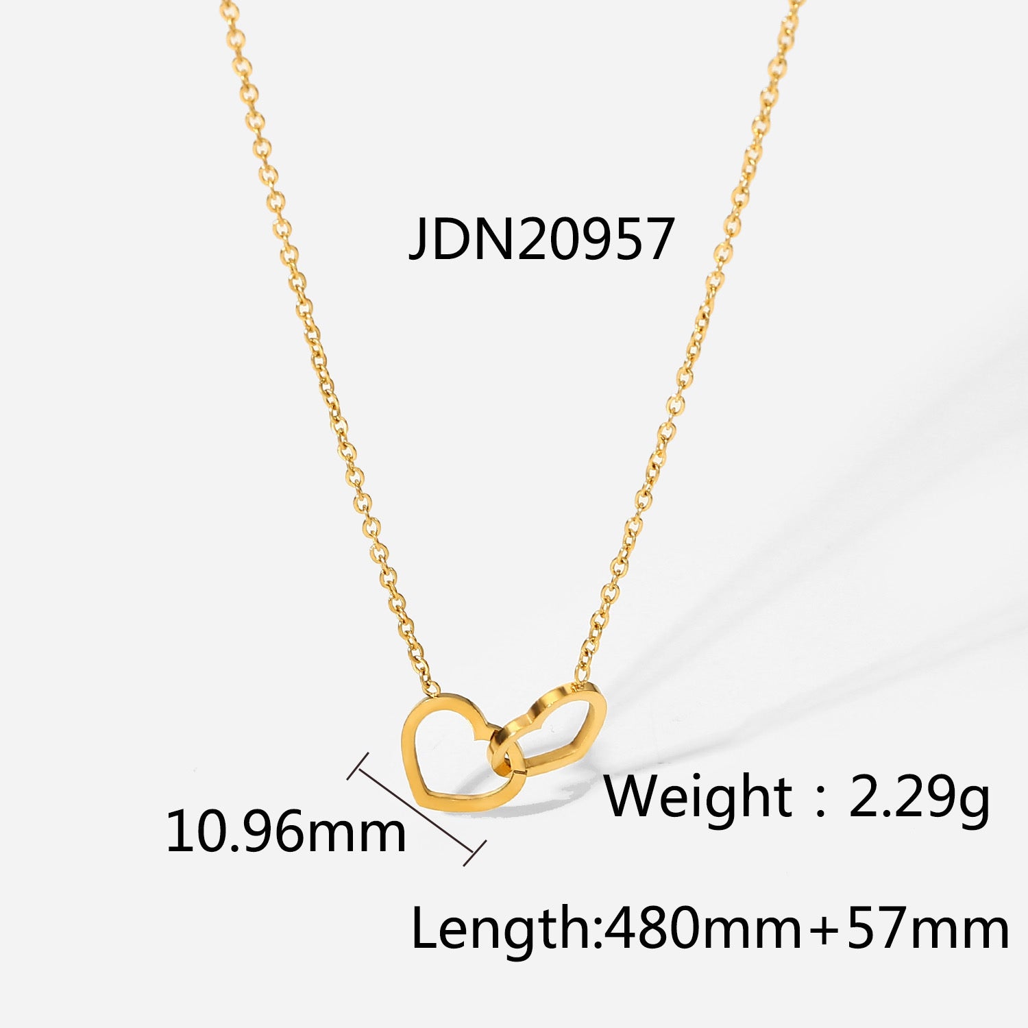 18K Gold Heart Locked Dainty Pendant Necklace