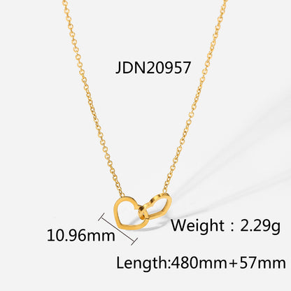 18K Gold Heart Locked Pendant Necklace