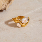 18K Gold Allure Abstract Geometric CZ Cocktail Ring