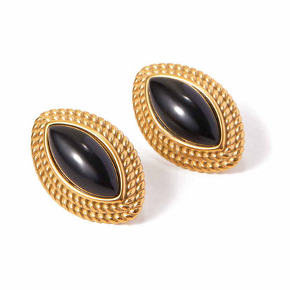 18K Gold Retro Pop Color Statement Stud Earrings