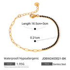 18K Gold Bling Tennis Paperclip Chain Bracelet