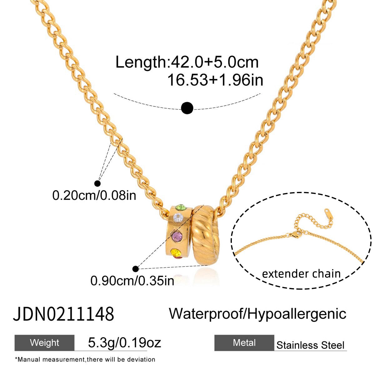 18K Gold Quiet Joy Dainty Ring Pendant Necklace